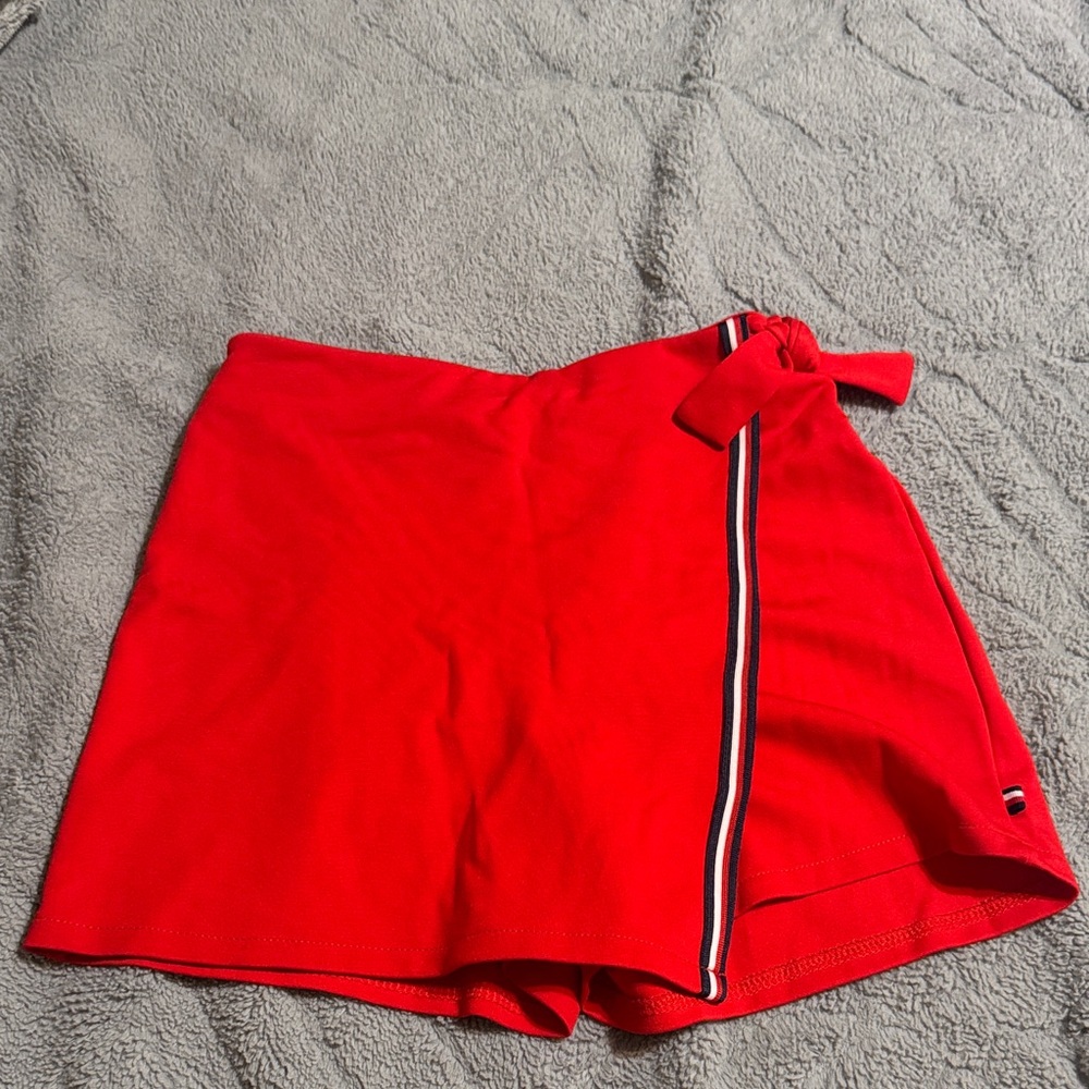 Tommy Hilfiger Red Skort with Side Stripe